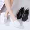2025 одинарная обувь весна и осень оригинальный стиль черно-белая толстая подошва танкетка маффин женская обувь на плоской подошве тонкая обувь внутренняя высота инк