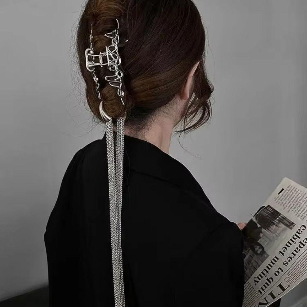 Alloy Tassel Ponytail Woven Chain Hairpins for Party and Dinner Dress Matching