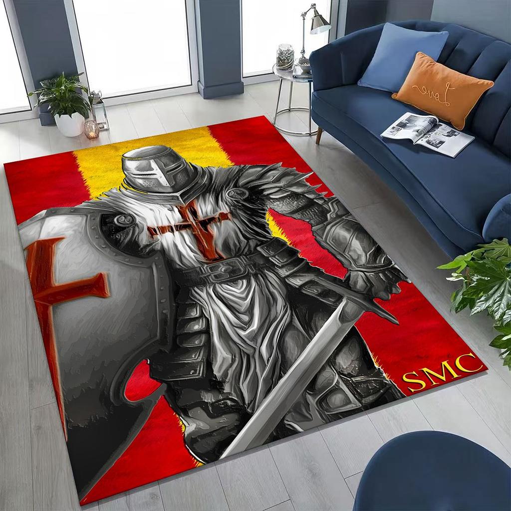 Тамплиер Рыцарь Крови Честь Святой Крестоносец Мультяшный Ковер для Спальни Гостиной Дивана Дома Декор Придверный Коврик, Детский Игровой Нескользящий Напольный Коврик