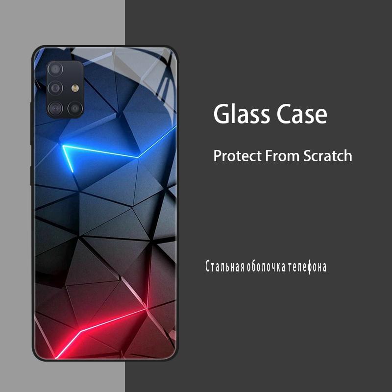 Чехол для Samsung Galaxy A51 Чехлы Закаленное Стекло Чехол для Samsung Galaxy A31 A71 Бампер A 51 71 Жесткий Силиконовый Чехол Coque Fundas