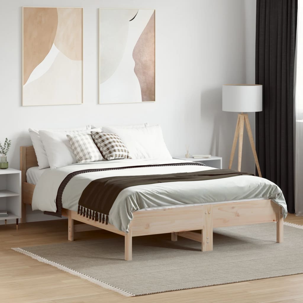 Solid Wood Bed without Mattress 120 x 190 cm Pine Wood