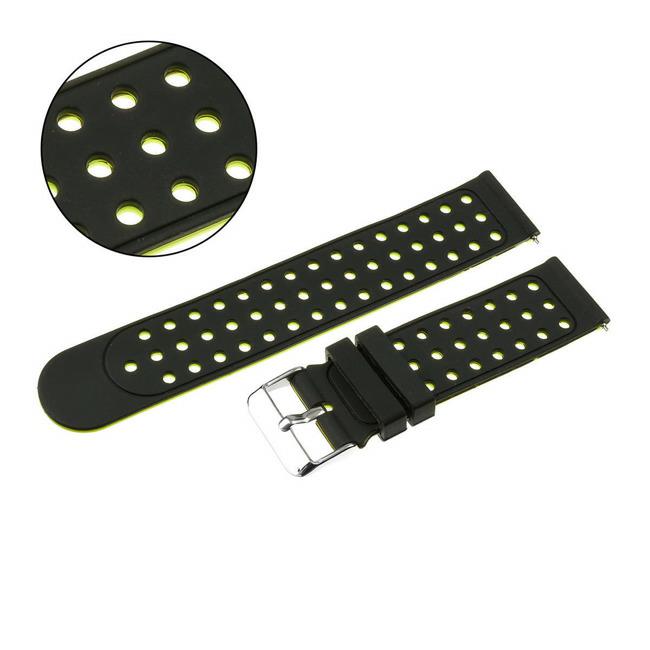 Pasek silikonowy pacific 20 mm u12 czarno-zielony