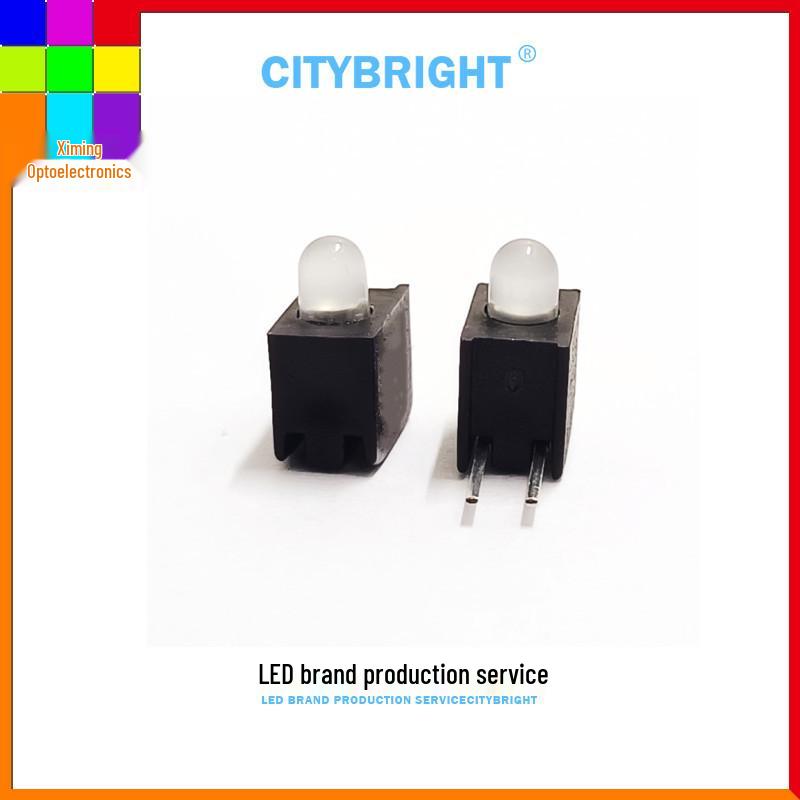 Белый матовый светодиодный шарик 3 мм с центральным основанием-стойкой с одним отверстием