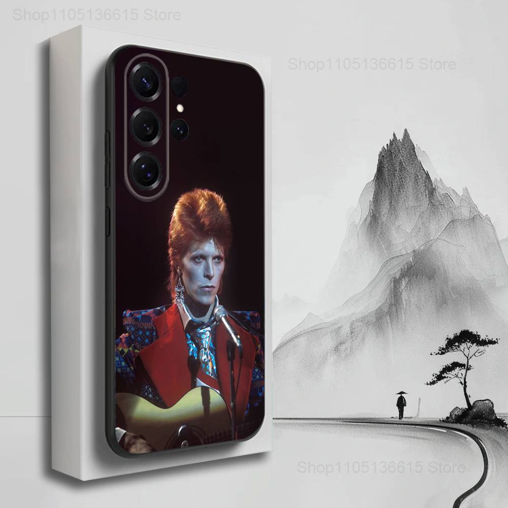 Singer D-David B-BOWIE Phone Case For Samsung S25,S24,S23,S22,S21,S20,S10,S9,Ultra,Plus,Lite,FE,Soft Silicone Black Cover