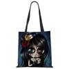 Unique Sugar Skull Print Tote Bags For Women Traveling Shoulder Bags Large Capacity Foldable Lady Printed Handbags KTY