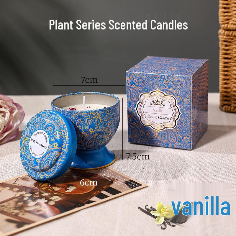 Tall Stem Soy Wax Aroma Candle in Tin - Smokeless Indoor Fragrance Gift