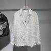 2024 Summer Men's Long Sleeve Luxe Lapel Shirt with Fur Accent