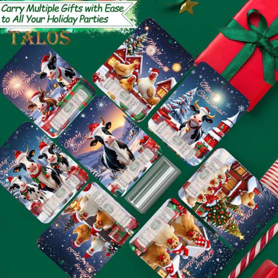 8 шт. рождественские украшения для держателей денег с двухсторонним скотчем, мультяшный узор, дизайн, рождественский декор, подвески