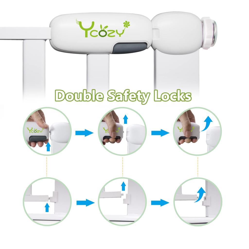 Ycozy BabySafe Детские ворота Лестница Инновационные защитные ворота Дети Ворота для домашних животных Автоматически закрывающиеся детские ворота Детское ограждение Натяжной тип Детское ограждение с