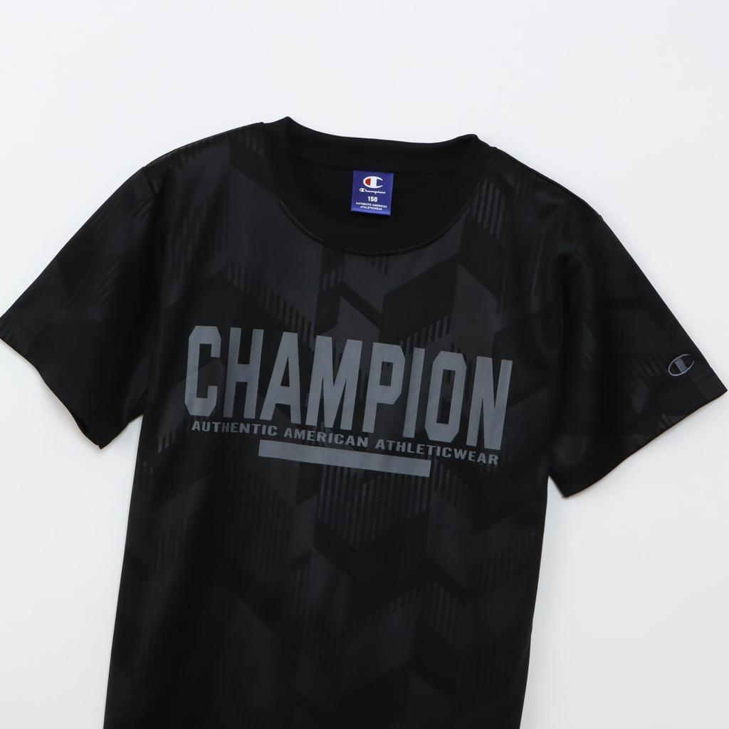 Комплект спортивного костюма Champion с коротким рукавом и круглым вырезом, с резиновым и базовым спортивным детским (Набор из 2 предметов) Быстросохнущий принт, футболка шорты, CK-BSW03-090-130