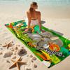 1Pc Jungle Animal Parade Beach Towel, Quick Dry, Multi-Use for Beach Pool Gym Yoga Home Travel, Christmas, Halloween, Xmas Gift M928511