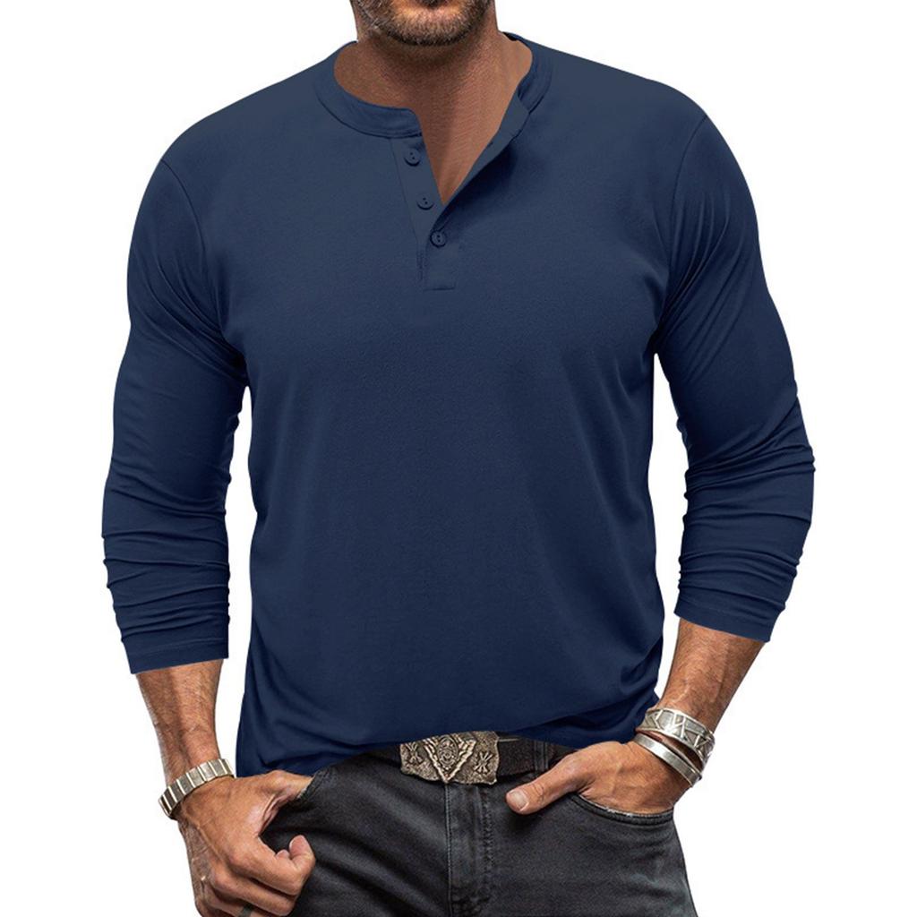 Men's Long Sleeved T-shirt Round Neck Shirt Men's Casual T-shirt