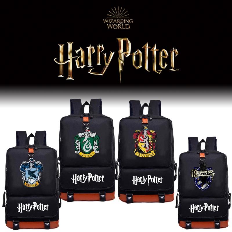 Stylish Harry Potter Print Canvas Backpack With Hidden Zipper Pockets