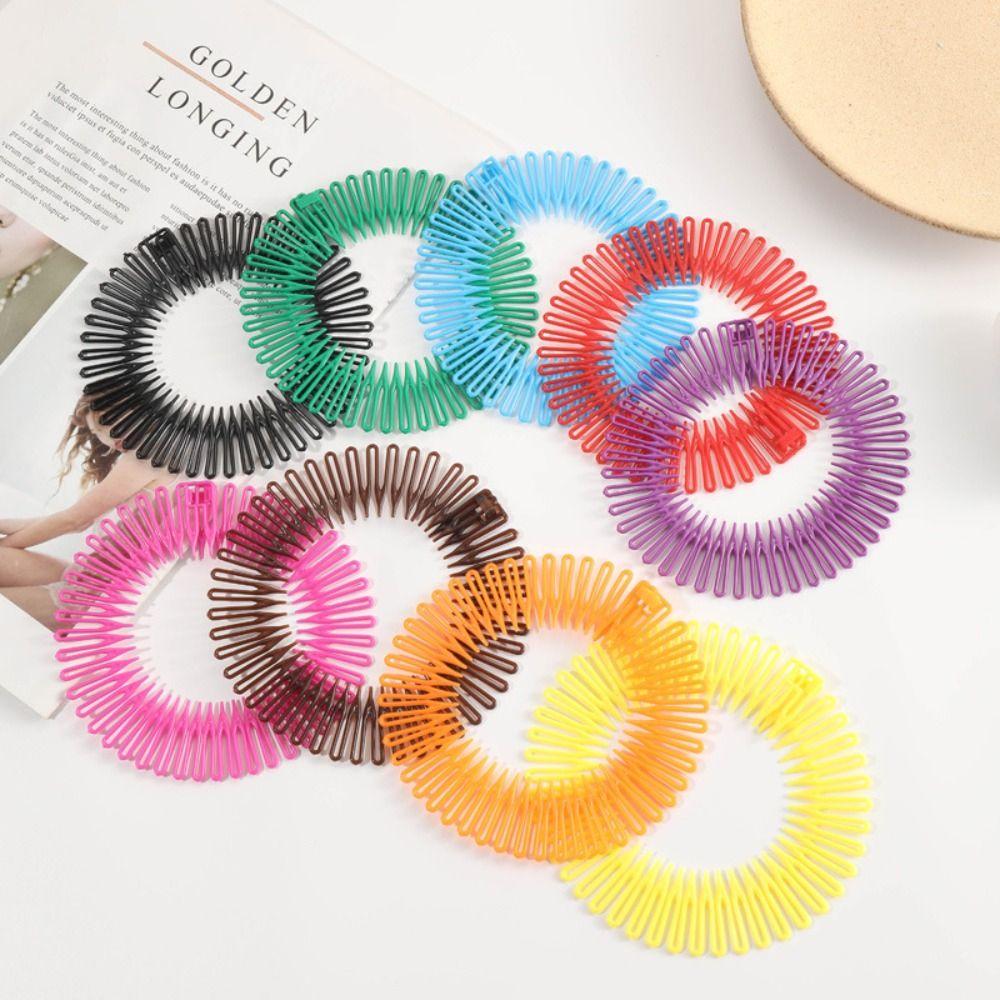 Teeth Headband Flexible Circle Headband Full Circle Wavy Hair Hoop Stretch Flexible Comb Women