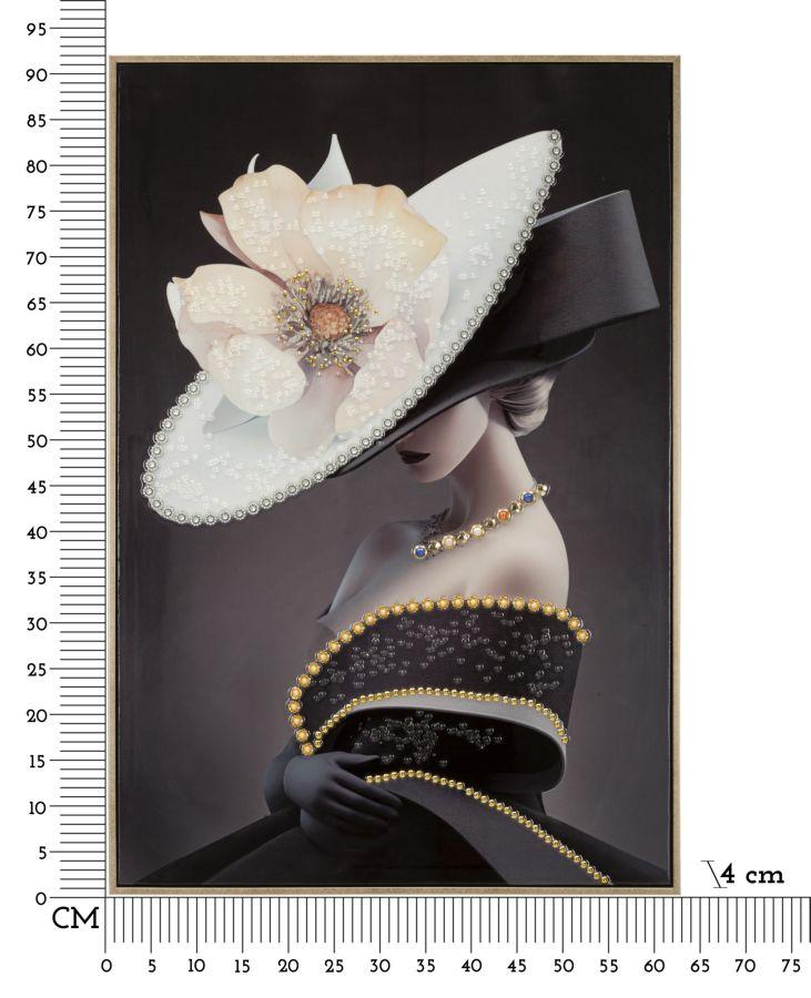 Laquared Wall Panting With Frame  Wien Hat -B-  Cm 62X4X92