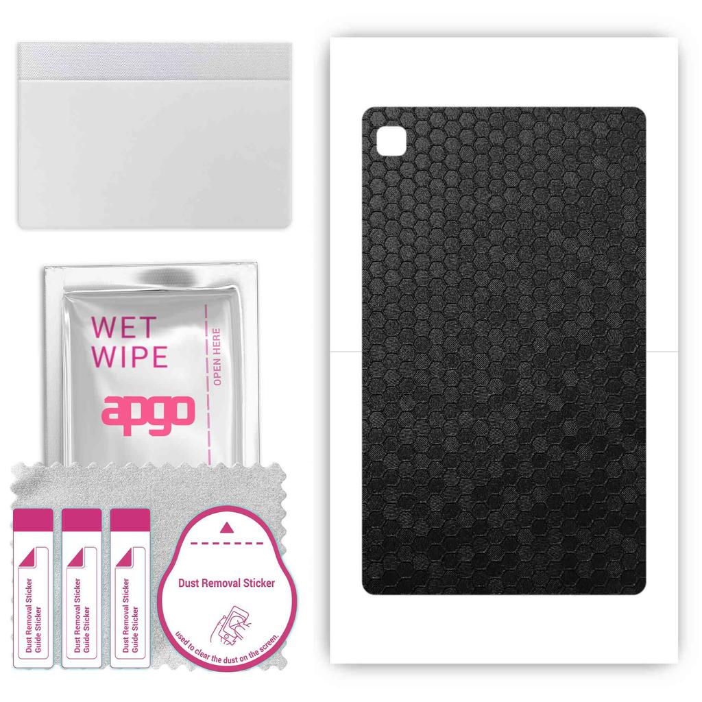 apgo skin sticker film foil vinyl for the BACK compatible with Teclast P20HD, scratch-resistant, easy to install - Black Honeycomb