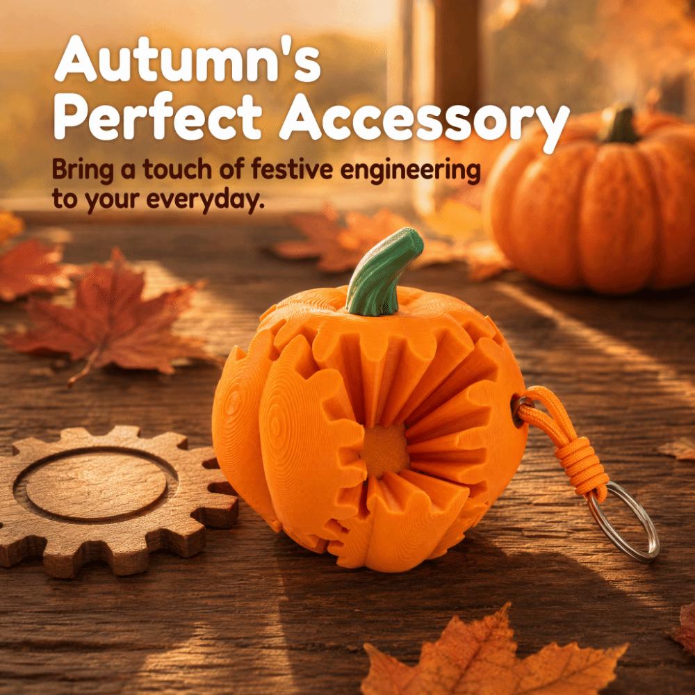Creative Halloween Pumpkin Keychain Rotatable Decompression Fidget Toy Car Pendant