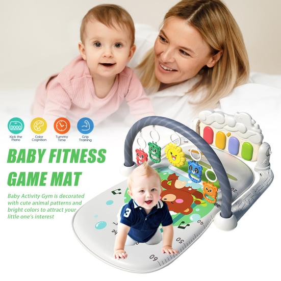 Игровой коврик для детского спортзала и тренажерный зал для фортепиано с интерактивным ковриком для времени на животе, креативные музыкальные игрушки, центр активности