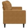 3 Seater Sofa Brown 180 cm Velvet