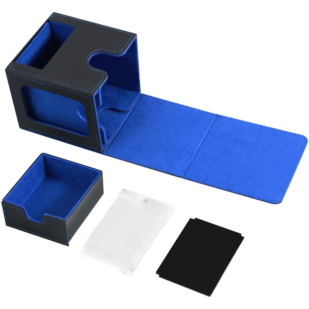 Коробка для хранения колоды карт, большая вместимость TCG MTG, прочный держатель для бейсбольных карт, настольные игры, коробка для колоды Magic Commander с лотком для игральных костей