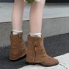 Pleated Stack Vintage Women's Tassel Beaded Western Boots Women's Mid-Calf Boots Casual Sle Autumn New Fashion Cosy Cowboy Boots