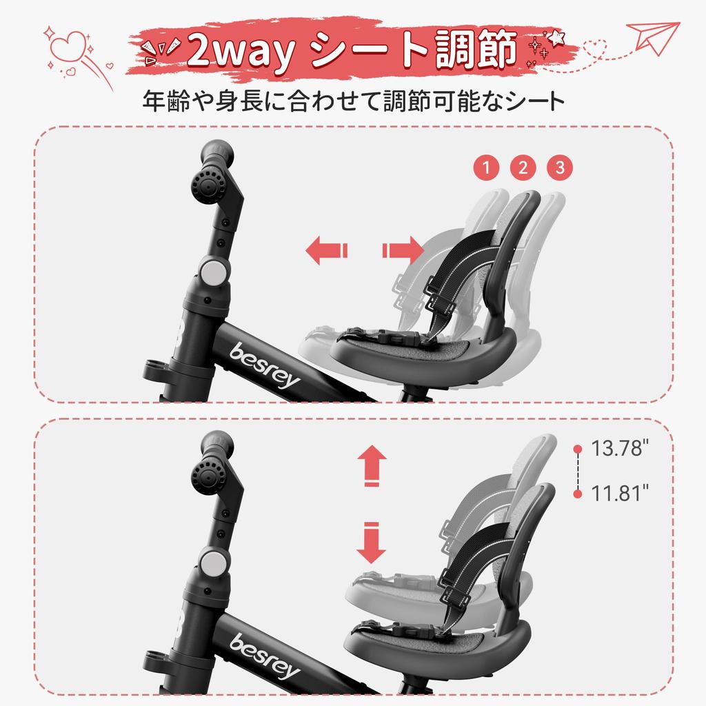 Besrey трехколесный детский трехколесный велосипед складной руль толкатель 5 в 1 1 год 2 года 3 года беговой велосипед игрушка для езды на велосипеде малыш