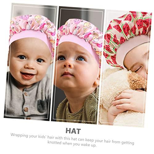Детская шапочка для душа 3 шт., Эластичная шапочка для сна, Детская шапочка для купания, Регулируемая водонепроницаемая шапочка для душа для ухода за волосами, Мягкий атласный материал