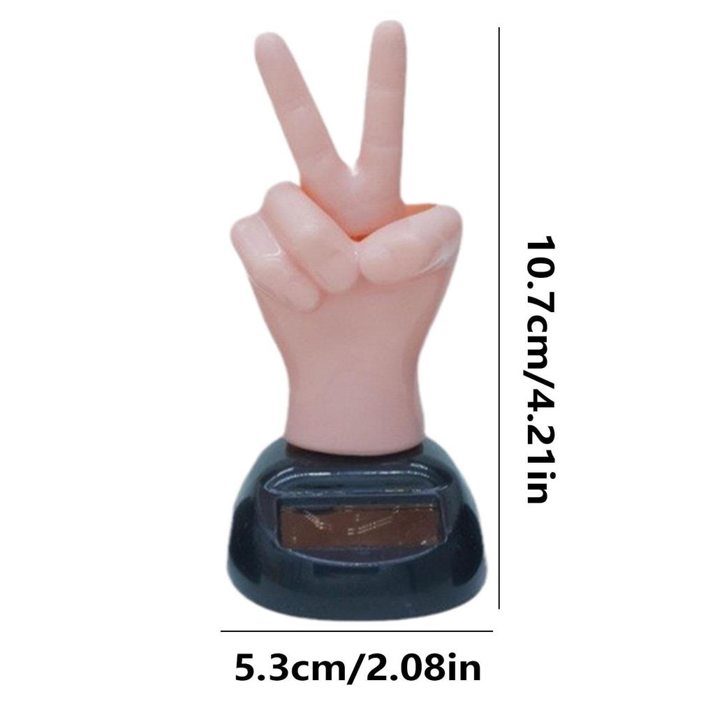 Middle Finger Car Decoration, Middle Finger Car Dashboard | Two Finger Shaking Solar Powered