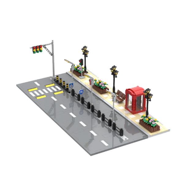 Пешеходный мост MOC Игрушки Строительные кубики Городская сцена движения Уличный вид Детали Блоки Дорога Автомагистраль Работает с City bricksi