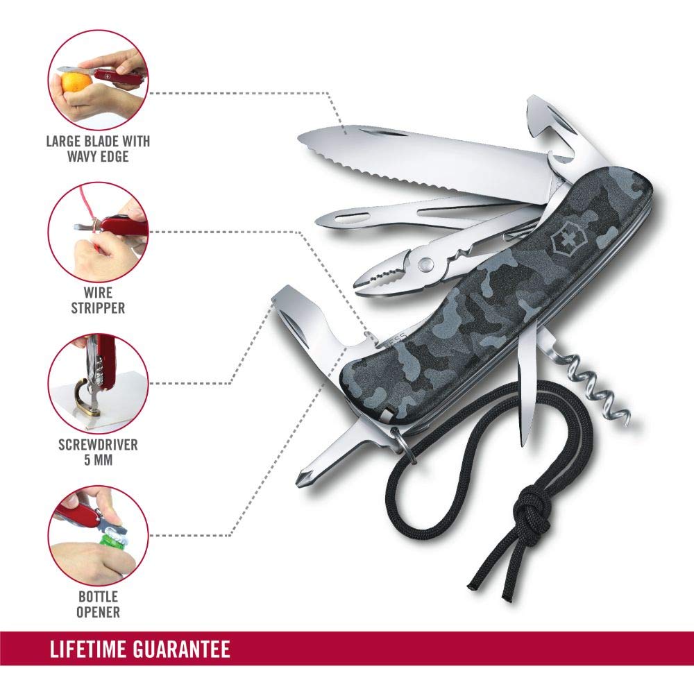 Victorinox Нож Шкипера с кольцом и шилом Необходим для шнурка, ключей, - Швейцарский мультитул для парусного спорта.