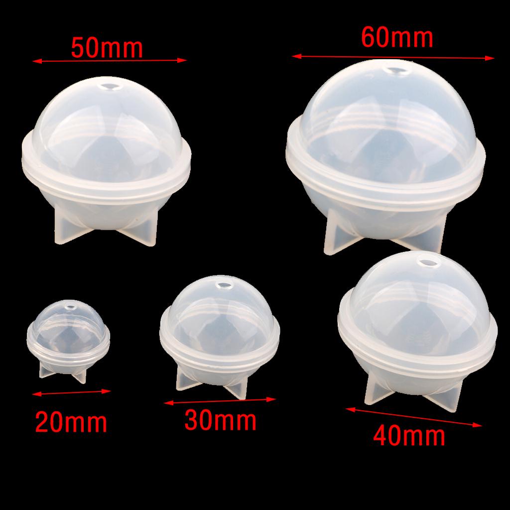 2 Pieces Sphere Ball Shape Silicone Mould for Resin Casting Craft 50mm 60mm
