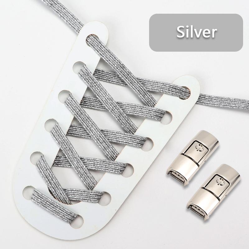 Новые красочные шнурки для обуви без завязок, эластичные шнурки, кроссовки для детей и взрослых, блестящие шнурки без завязок для обуви, аксессуары