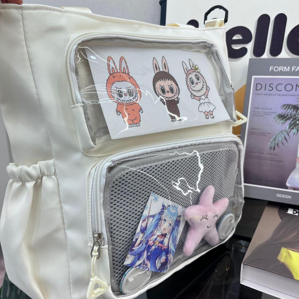 Вместительная сумка ита с несколькими карманами и милыми пуговицами для учеников средней и старшей школы