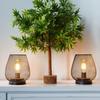 Freeshipping Birdcage Shape Table Lamp Cordless Battery Lamp Nordic Brown Decorative Indoor Light
