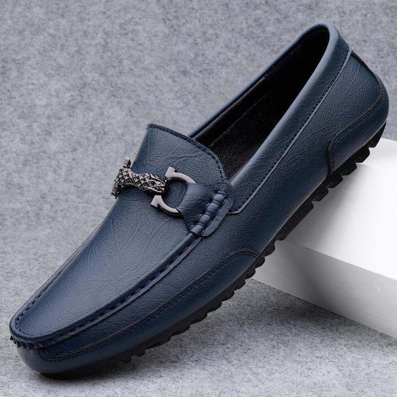 Genuine Leather Loafers Men Design Moccasin Fashion Slip On Soft Flat Casual Men Shoes Adult Male Footwear Handmade Boat Shoes
