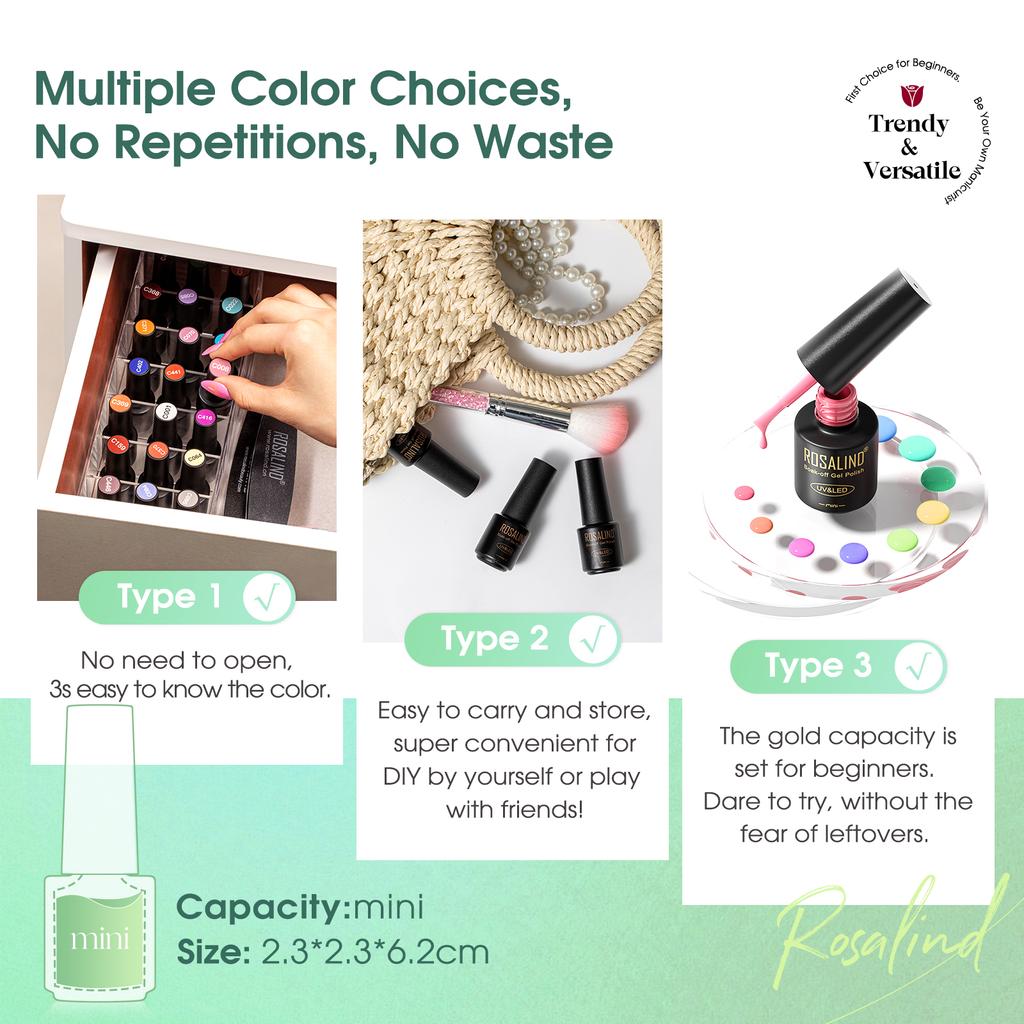 Набор гель-лаков для ногтей ROSALIND, 23 шт., долговечный блестящий УФ-светодиодный гель-лак для ногтей, температурный цветной гель-лак для женщин, дизайн ногтей своими руками
