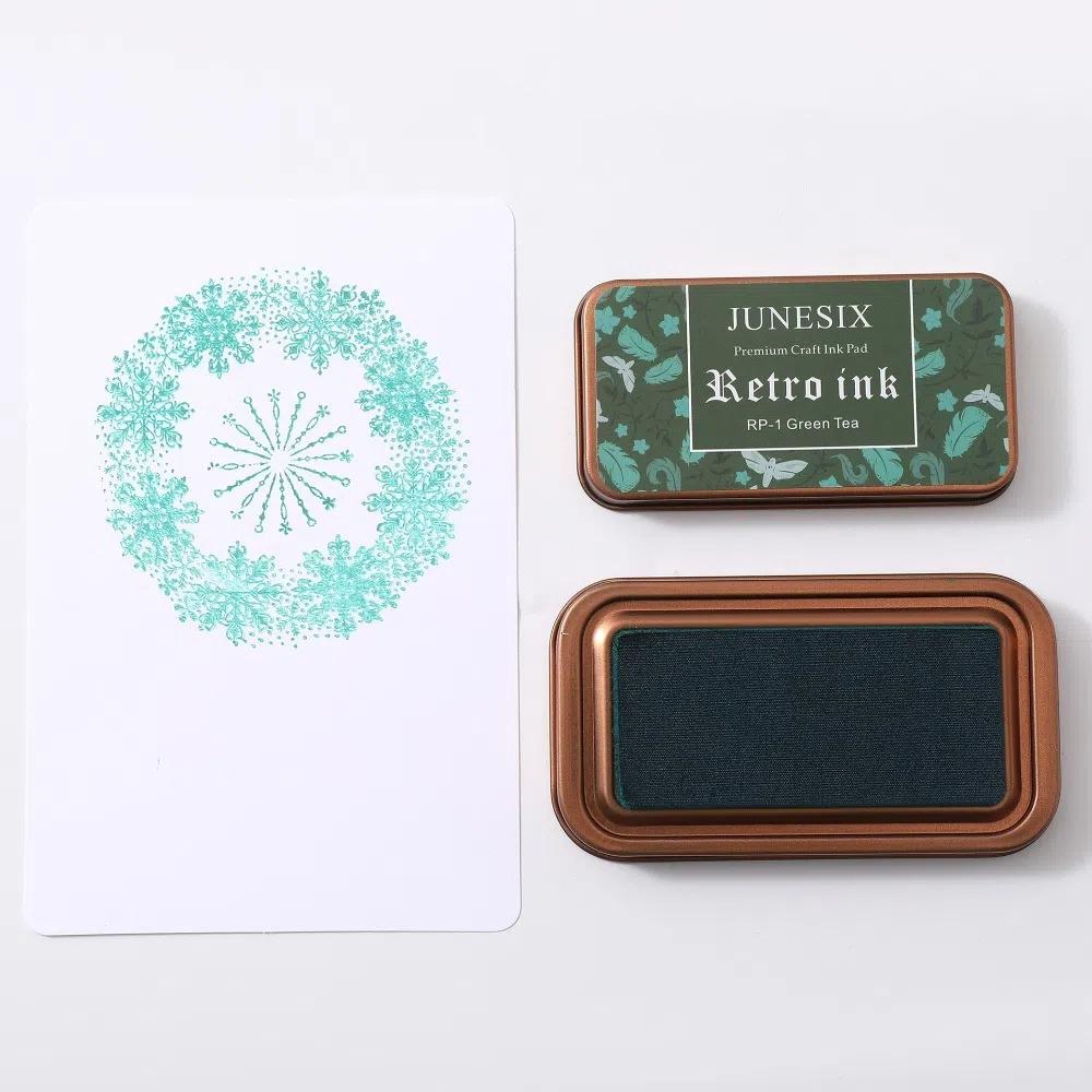 Vintage Iron Box Seal Stamp Colorful Paper Inkpads Creative Seal Stamp Block Gift