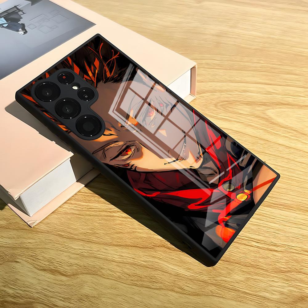 Чехол для телефона Аниме Jujutsu Kaisen Для S25 Ultra Samsung S24 Fe S22 S20 S23 21 Plus A54 A34 A53 A16 Стеклянная крышка