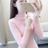 Semi-turtleneck Imitation Mink Fleece Sweater Bottoming Shirt with New Women's Autumn and Winter Gentle Top Lace Knitted Sweater