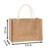 Eco Friendly Reusable Jute Bag Waterproof Interior Burlap Tote Bags Natural Linen Bags with Soft Cotton Handles and Laminated Interior