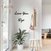 Love You Bye Sign Wooden Wall Art Sign Love Themed Entryway Wall Decoration for Home Valentine's Day Hallway Foyer Decor Housewarming Gift