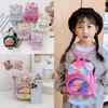 Lovely Soft Pu Material Kids Backpack With Shiny Sequins For School And Play