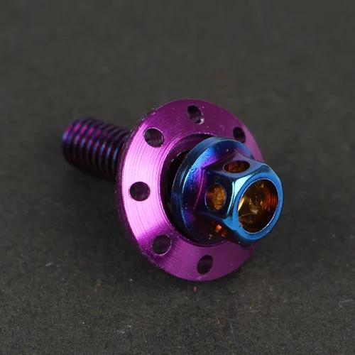 Motorcycle Electric Car Modified Fender Screw Flat Fork Stainless Steel Color Screw M6 Outer Hexagon Flange Cap Pad