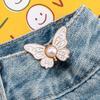1 Pair Butterfly Waist Buckle For Women Skirt Jeans Adjustable Waist Clip Waist-Narrowing Buttons Metal Pins Clothing Accessories
