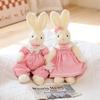 Пасторальная кукла-кролик для пары, плюшевая игрушка, юбка из ткани с цветами, кукла-маленький белый кролик, детская успокаивающая тряпичная кукла