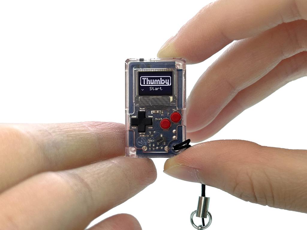 TinyCircuits Thumby (Clear) Tiny Game Console Playable Programmable Keychain: Electronic Miniatures STEM Learning Tool