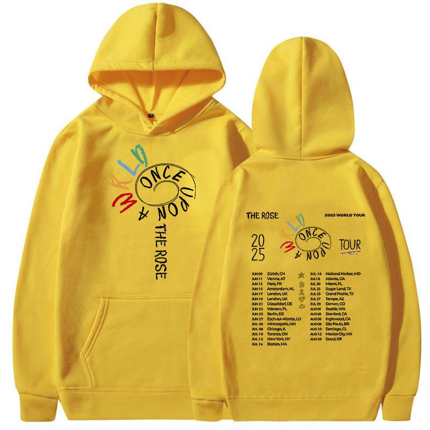 Kpop The Rose Once Upon AWRLD Мировой тур Худи Мужское Женское Флис Модное Пуловер Толстовка Одежда для фанатов С капюшоном
