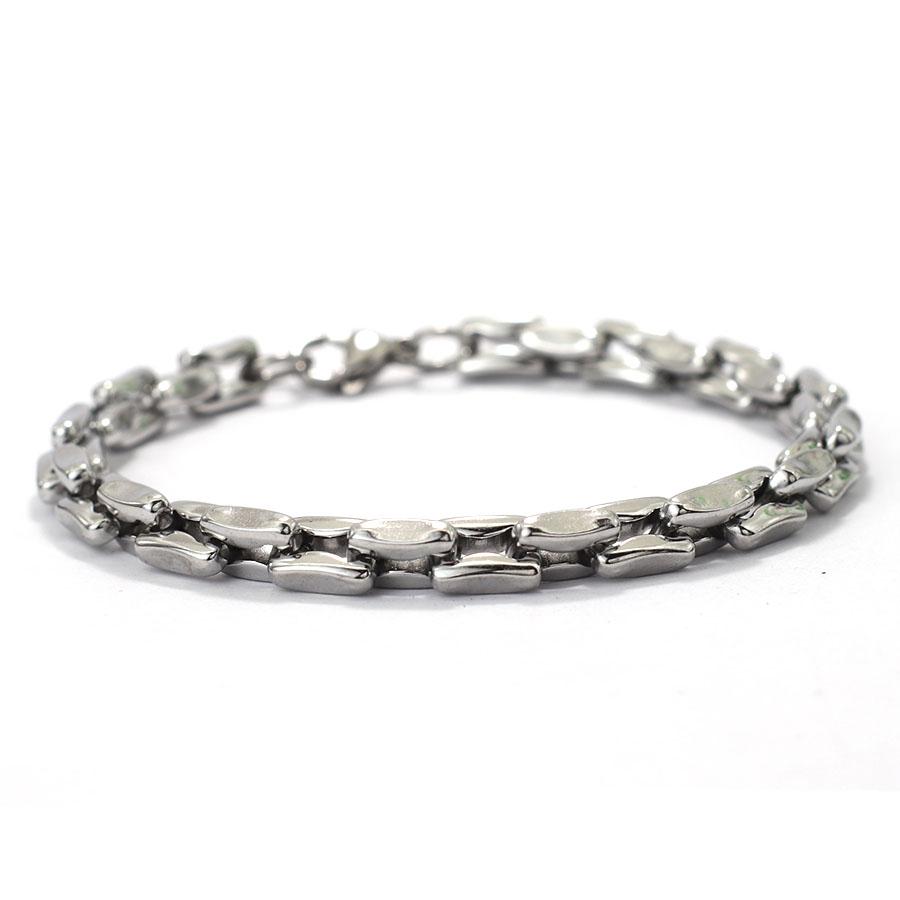 Новый браслет-цепь из нержавеющей стали серебристого цвета для мужчин, хип-хоп, рок, звеньевой браслет-манжета, подарки для парня, мужские аксессуары