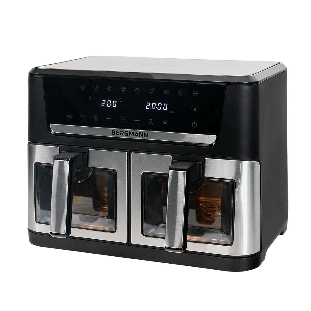 Frytkownica beztłuszczowa BERGMANN YO 2 komory poziome 6l+6L 2800W N