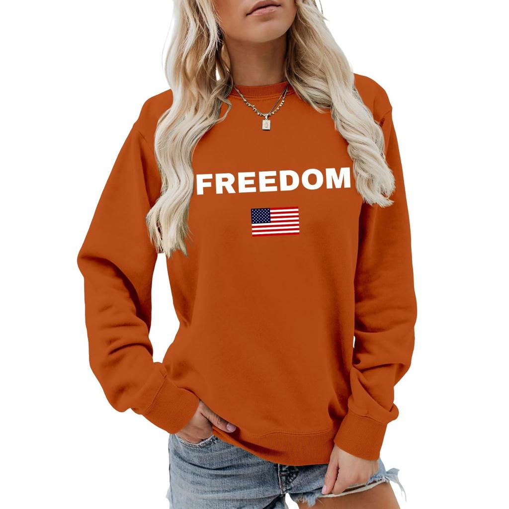 Women's Fashionable Casual Round Neck Loose Long Sleeved Printed Sweatshirt